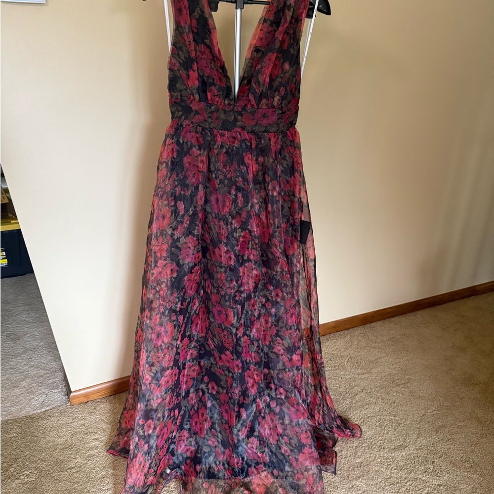 Lulus Floral V-Neck Maxi Dress